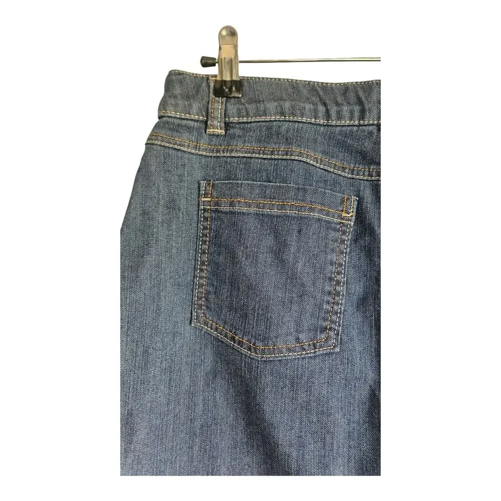 Croft & Barrow Skort Size 8 Jean Denim Stretch Pockets Med Wash